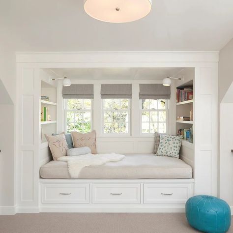 Jersey Shore - Beach Style - Kids - New York - by Siberian Floors | Houzz Daybed Nook, Bedroom Nooks, Reading Nook Window, Reading Rooms, Window Seat Design, Relaxing Home, Nook Ideas, Living Room Goals, Reading Nooks