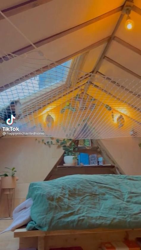 Loft Net, Net Hammock, Loft Room, Attic Rooms, Redecorate Bedroom, Cozy Room Decor, Aesthetic Rooms, Dreamy Room, Dream Room Inspiration