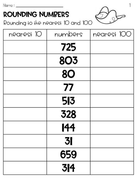 Rounding Numbers to the Nearest 10 and 100 Worksheets - Ocean Theme Nearest 10 And 100, Rounding Worksheets, Math Worksheets For Kids, Rounding Numbers, Math Fact Worksheets, Tenth Grade, Kindergarten Reading Activities, Mathematics Worksheets, Fun Math Activities