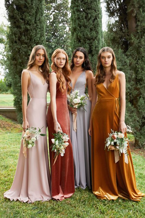 If there ever was a name synonymous with bridesmaid gowns, it has to be Jenny Yoo. We've featured her pieces plenty of times over the years and today, in Rustic Bridesmaid Dresses, Burnt Orange Bridesmaid Dresses, Popular Bridesmaid Dresses, Rustic Bridesmaids, Trendy Bridesmaids, Spring Bridesmaid Dresses, Orange Bridesmaid, Rose Soft, Orange Bridesmaid Dresses