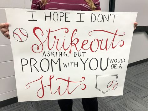 Baseball Tolo Posters, School Dance Poster Ideas Baseball, Sadie’s Baseball Poster, Baseball Morp Proposals, Cute Sadies Proposals Baseball, Promposal Ideas Baseball High Schools, Baseball Formal Proposal, Baseball Theme Prom Proposal, Baseball Winter Formal Proposal