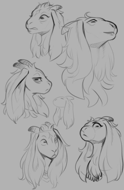 Goat Anthro Art, Goat Nose Drawing, Anthro Face Reference, Anthro Expression Reference, Goat Character Design Concept Art, Animal Mouth Reference, Anthro Goat Reference, Sheep Fursona Base, Goat Ears Drawing Reference