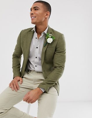 Men’s Spring Wedding Guest Outfit, Mens Spring Wedding Attire Guest, Wedding Guest Outfit Men, Suits Groomsmen, Casual Groom, Casual Groom Attire, Green Suit Jacket, Groomsmen Style, Casual Grooms