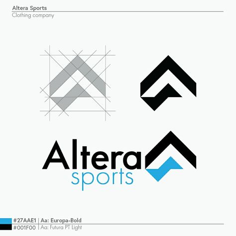 Logo concept for altera sports, a high end sports wear company. I wanted the logo to be simple and dynamic, so as to work embroidered on a top or the side of a shoe. #monogram #modernlogo #lettermark #sportlogo #athleticwear Bold Logo Design, Logo Monogramme, Dynamic Logo, Unique Monogram, Clever Logo, Handwritten Logo, Simple Logo Design, Monogram Logo Design, Simple Logo