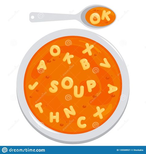 Alphabet Soup Illustration, Alphabet Soup Drawing, Bowl Of Soup Illustration, Alphabet Soup Art, Soup Illustration, Cookbook Club, Alphabet Pasta, Pasta Soup, Alphabet Soup