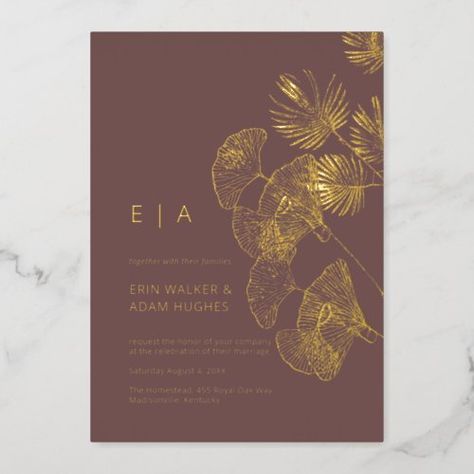 $3.95 | Luxe Gingko Leaf Real Gold Wedding #rose gold foil, foil invitations, gold foil wedding, ginkgo leaves, ginkgo leaf invitation, ginkgo leaf gold, ginkgo, real foil, luxury wedding, luxe wedding Wedding Yard Games, Wedding Rose Gold, Leaf Invitations, Gingko Leaves, Ginkgo Leaves, Gold Foil Wedding, Planning Inspiration, Luxe Wedding, Foil Invitations