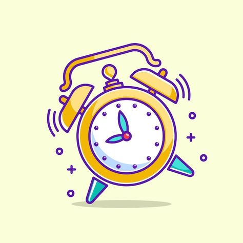 The cute alarm clock that sounds loudly ... | Premium Vector #Freepik #vector #school Cute Clock Drawing, Alarm Clock Drawing, Alarm Clock Illustration, Alarm Clock Aesthetic, Alarm Clock Cartoon, Iphone Wallpaper Water, Clock Anime, Clock Illustration, Clock Drawing