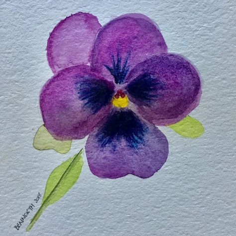 Violet Flower Painting Acrylic, Violet Watercolor Flower, Violet Painting Acrylic, Violet Flower Drawing Simple, Painting Violets, Violet Flower Painting, Violets Painting, Illinois State Flower, Purple Flower Painting