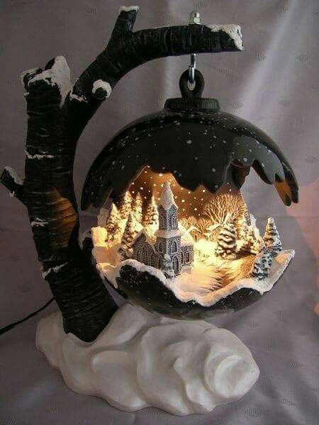 Winter scene. Jul Diy, Seni Dan Kraf, Navidad Diy, Noel Christmas, Fairy Houses, Christmas Deco, Xmas Crafts, Gourds, All Things Christmas