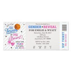 Free Throws Or Pink Bows, Basketball Gender Reveal, Football Gender Reveal, Bows Gender Reveal, Gender Reveal Baby Shower Themes, Gender Reveal Invitations Template, Bow Gender Reveal, Pregnancy Gender Reveal, Gender Reveal Party Theme