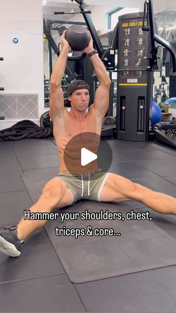 Adam Gooch - Kettlebell Coach on Instagram: "This is how I train chest, shoulders, triceps, & core with one exercise. 💪   The Seated or Z-Press is one of the most challenging overhead press variations and a solid choice if you’re looking to hammer upper body strength & stability.   It requires lots of core strength and is a true test of upper body strength. So if you’re looking to really work upper body with one move, this is it. 🔨   For more strength, conditioning, and mobility workouts check out the Kettlebell Training App and all the programs. ✅   #kettlebell #homeworkout #chestworkout #shoulderworkout #coreworkout #corestrength #coretraining #coreexercises #chestworkouts #shoulderworkouts" Mobility Workouts, Chest And Shoulder Workout, Kettlebell Workout Routines, Full Body Kettlebell Workout, Kettle Bell, Kettlebell Training, Overhead Press, Strength Conditioning, Core Training