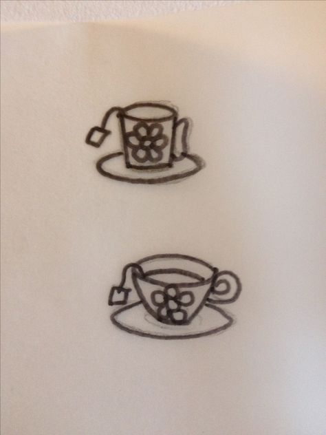 Tea cup for pinky. ;) Tea Cup Tattoo, Teapot Tattoo, Tea Tattoo, Teacup Tattoo, Tiny Finger Tattoos, Matching Friend Tattoos, Good Trip, Cup Tattoo, Sharpie Tattoos