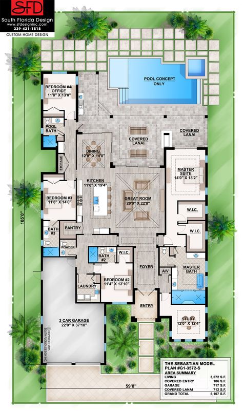 South Florida Designs Coastal Contemporary Great Room Floor Plan-South Florida Design Coastal Mediterranean, Spain House, Florida House Plans, Mediterranean House Plan, Luxury Plan, Mediterranean Style House Plans, Mediterranean House Plans, Southern House Plans, Plans Modern