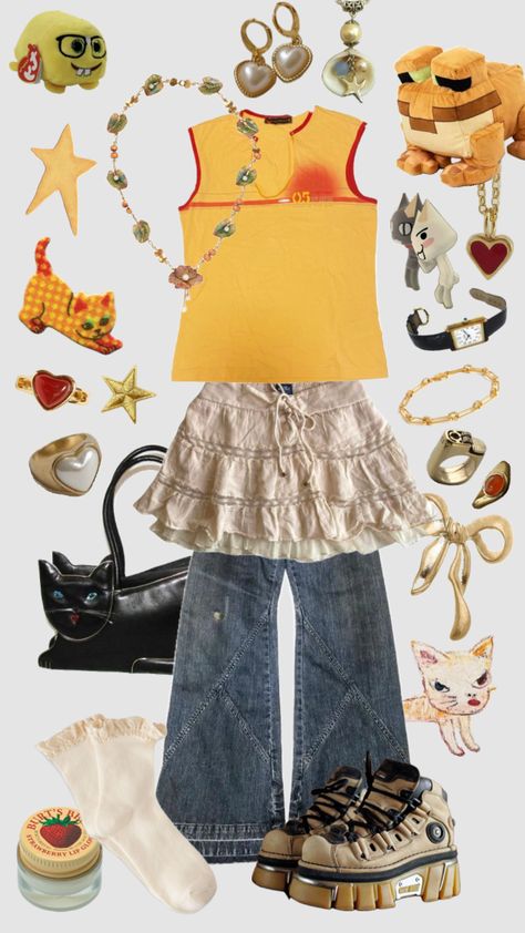 #outfit #outfits #outfitinspo #outfitinspiration #fashion #fashioninspo #style #styles #styleinspo #styleboard #ootd #fit #fits #fitinspo #summeroutfit #fruitsmagazine #harajuku #ootdinspo #casual #orange Goldfish Inspired Outfit, Orange Inspired Outfits, Orange Fruit Outfit, Fishcore Outfit, Cute Orange Outfit, Outfit Inspo Orange, Outfit Themes, Orange Outfits, Silly Clothes