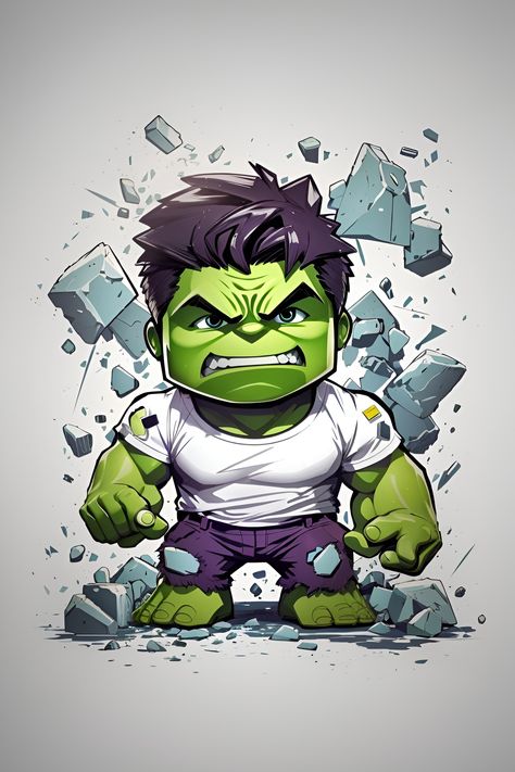 Cartoon Art Marvel, Marvel Characters Cartoon, Hulk Drawing, Hulk Cartoon, Marvel Cartoon, Hulk Birthday, Chibi Marvel, Avengers Cartoon, Hulk Art