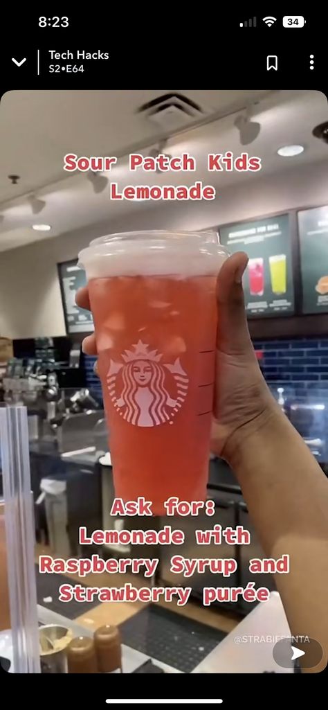 Starbucks Drink Menu, Kids Lemonade, Starbucks Hacks, Starbucks Secret Menu Recipes, Cold Starbucks Drinks, Starbucks Drinks Diy, Secret Starbucks Recipes, Iced Starbucks Drinks, Coffee Recipes Starbucks