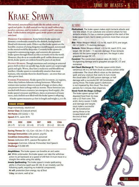 Dnd Octopus Monster, Dnd Tentacle Monster, Dnd Aquatic Monsters, Dnd Sea Monsters, Dnd Kraken, Dnd Ocean, Dnd Pirates, Homebrew Monsters, Ocean Monsters