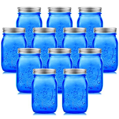 PRICES MAY VARY. Sufficient Quantity: you will get 12 pieces of 32 oz glass jars with lids in dark blue color, enough quantity for your use in daily life and important occasions, and you can also share some with others, will be your helper in the kitchen and many occasions Proper Capacity to Use: each of these canning jars has a capacity of 32 oz, allowing you to store various food and spices, such as nuts, candies, and beans; Please do not put too hot or cold water into it Safe to Apply: mason Christmas Diy Crafts, Colored Mason Jars, Jars With Lids, Blue Mason Jars, Making Glass, Canning Jar, Glass Jars With Lids, Glass Mason Jars, Diy Decor Crafts