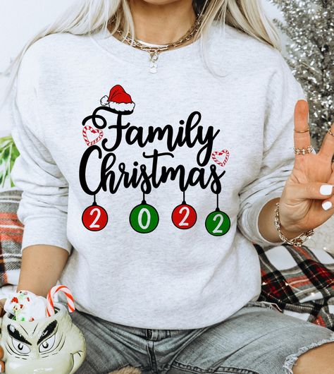 Family Christmas 2022 Sweatshirt Family Christmas Sweatshirt image 1 Christmas Sweatshirt Ideas, Silly Shirts, Quote Shirts, Christmas Tee Shirts, Matching Christmas Shirts, Science Shirts, Funny Xmas, Weird Shirts, Black And White Shirt