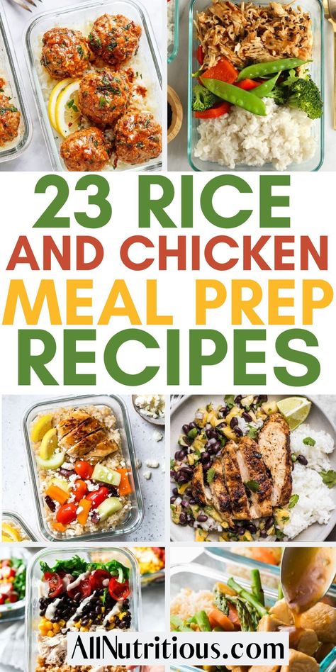 Master the art of meal prep for the week with our easy rice and chicken recipes. From delicious dinner recipes for the family to healthy meals for two, discover the best chicken recipes to make. Chicken Meal Prep Ideas Low Carb, Chicken And Rice Diet Meal Prep, Chicken Thigh Lunch Meal Prep, Rice And Chicken Healthy Recipes, Chicken And Shrimp Meal Prep, Quick Chicken Lunch Recipes, Chicken And Rice Variations, Chicken And Rice Lunch Prep, Chicken And Rice Recipes Meal Prep