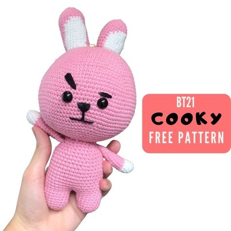 Bt21 Pattern, Axolotl Crochet Pattern, Cooky Bt21, Axolotl Crochet, Arm Crocheting, Hobo Bag Patterns, Crochet Toys Free Patterns, Pola Amigurumi, All Free Crochet