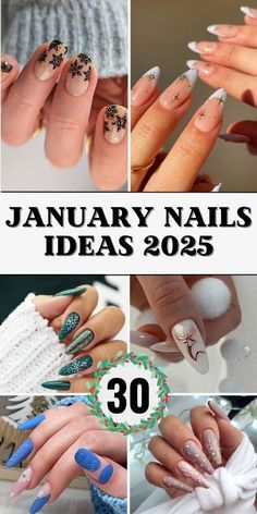 Gel X Nail Art Designs, Classy Gel Nail Designs, Nails 2025 Trends, 2025 Nail Trends, January Nail Ideas, January Nails Ideas, Round Nail Designs, January Nail, New Year Nail