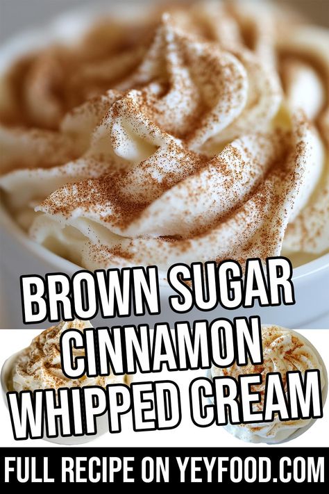 Brown Sugar Cinnamon Whipped Cream - Yeyfood.com: Recipes, cooking tips, and kitchen hacks for home cooks of all levels Brown Sugar Whipped Cream, Whipping Cream Recipe, Orange Whipped Cream, Cinnamon Whipped Cream, Hacks For Home, Pumpkin Crisp, Pumpkin Fudge, Make Brown Sugar, Recipes With Whipping Cream