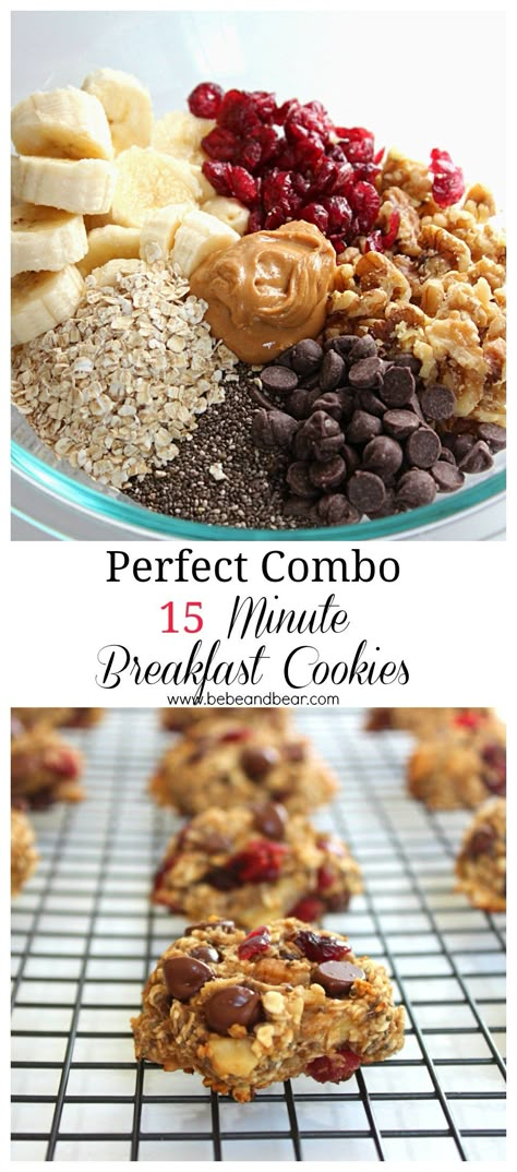 Healthy Breakfast Cookie Recipes, Breakfast Cookies Healthy Oatmeal, Breakfast Oatmeal Cookies, Chocolate Chip Breakfast Cookies, Breakfast Pies, Oatmeal Breakfast Cookies, Breakfast Cookies Healthy, Lost 100 Pounds, Healthy Banana