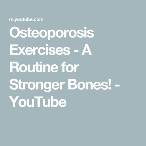 Osteoporosis Exercises - A Routine for Stronger Bones! - YouTube Trx Exercises, Osteoporosis Exercises, Hip Strengthening Exercises, Forearm Workout, Weight Bearing Exercises, Pilates Videos, Trx Workouts, Best Exercise, Strong Bones