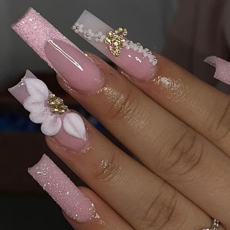 nails 15 Pink Nails, Pink 15 Nails, Light Pink Nails Prom, Pink Birthday Nails Coffin Medium, Quince Nails Blush Pink, Pink Quince Nails Short Simple, Pink Xv Nails, Pink Nails Quince, Pink Nails For Prom