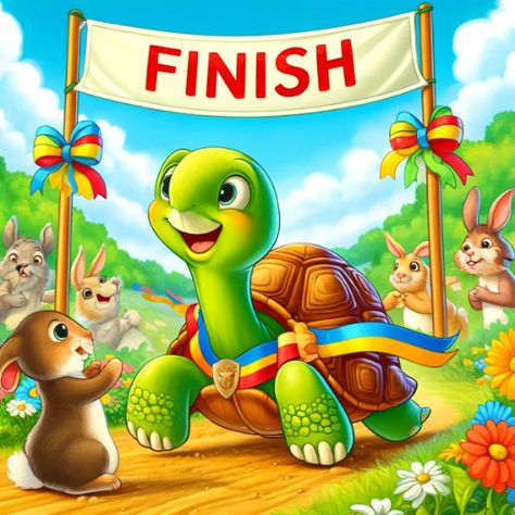 Steady Steps to Victory: The Tale of the Tortoise and the Hare by Hicham MAJID on SoundCloud Turtle And Rabbit Story, Rabbit And Turtle, Hare And Tortoise, Tortoise Pictures, Rabbit And Tortoise, The Hare And The Tortoise, Hare And The Tortoise, The Tortoise And The Hare, Birthday Board Classroom