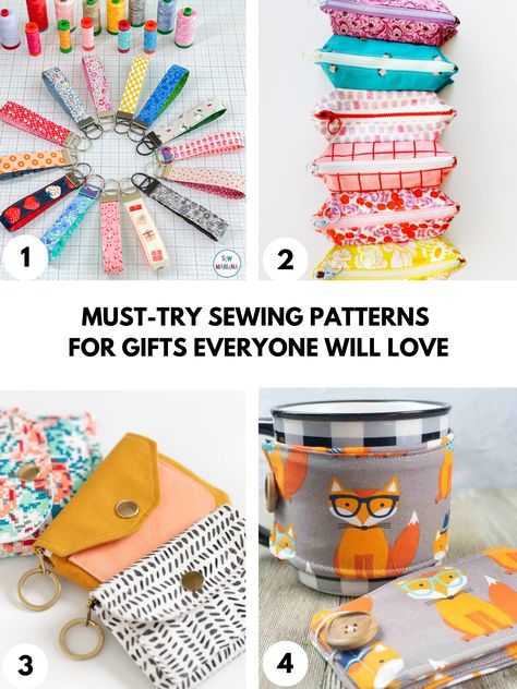 Discover the best sewing patterns to make gifts that everyone in your life will love, for any occasion! This list is perfect for you to keep handy, whether you’ve just remembered a birthday, need a little gift for a party host, or want to celebrate a 10-year friendship. This collection of over 40 sewing projects, all gift-worthy, will save you time so you can start sewing the perfect gift right away. Free Gifts To Make, Quick Useful Sewing Projects, Gifts To Sew For Friends Free Pattern, Easy Things To Sew For Christmas Gifts, Best Selling Sewn Items, Easy Sewing Projects For Craft Fair, Tissue Holder Sewing Pattern, Free Sewing Patterns For Gifts, Free Sewing Gift Patterns