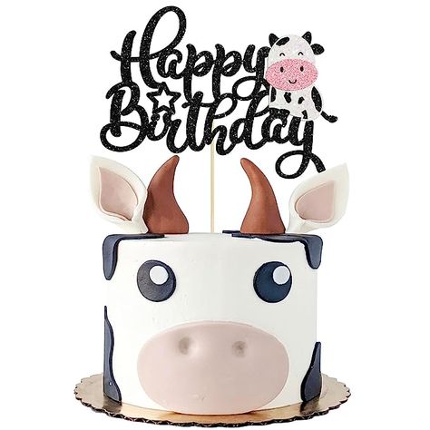 Farm Animals Theme Birthday, Birthday Cow, Cow Cake, Kids Birthday Party Cake, Happy Birthday Theme, Cow Cakes, Animal Theme Birthday, Baby Shower Party Themes, Farm Animals Theme