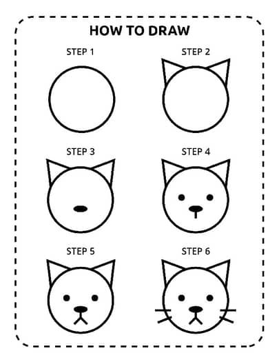 How to draw animals for beginners by Skate Motivate Educate | TPT Easy Cartoons To Draw, Easy How To Draw Step By Step, How To Draw Animals Easy, How To Draw Animals For Kids, How To Draw A Cat Easy, Easy Step By Step Drawing For Beginners, Kid Drawing Ideas, Animal Doodles Simple, Easy Kids Drawings