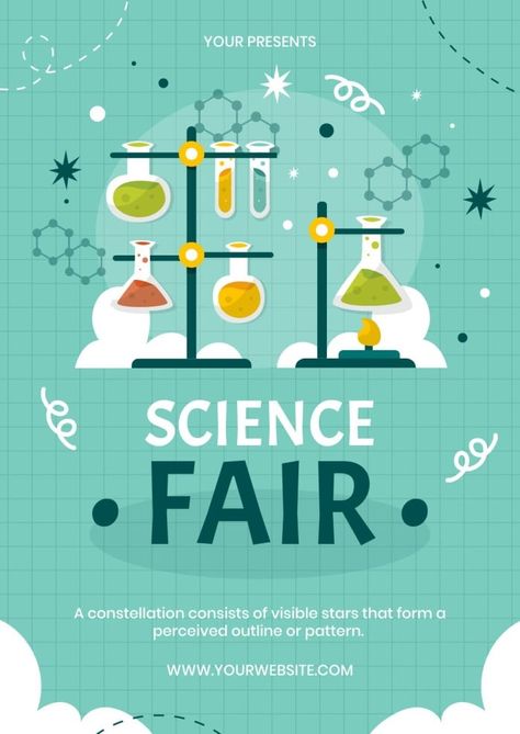 Hand-drawn Flat Test Tubes Science Fair Poster Science Fair Poster Design, Science Fair Poster, Science Fair Board, Fair Poster, Wrist Henna, Test Tubes, Cool Science Experiments, Poster Layout, School Posters