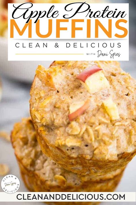 Breakfast With Protein And Vegetables, Apple Protein Muffins Healthy, Protein House Recipes, Protein Apple Cinnamon Muffins, High Protein Apple Cinnamon Muffins, Oatmeal Protein Muffins Healthy, Healthy Apple Muffins Oatmeal, Macro Friendly Breakfast Muffins, Freezer Protein Muffins