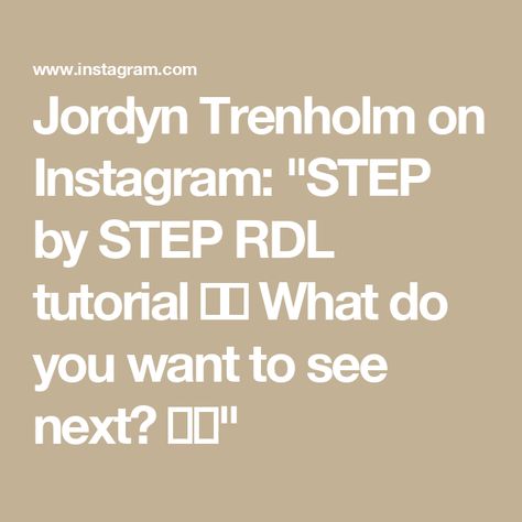 Jordyn Trenholm on Instagram: "STEP by STEP RDL tutorial 🌸🩷  What do you want to see next? 💪🏻" Rdl Tutorial, Jordyn Trenholm, April 20, Lower Body, Step By Step, On Instagram, Instagram