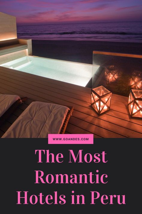 The most romantic hotels in Peru - Peru is home to some of the most romantic hotels in South America, and can be the perfect destination for a romantic holiday. Why not visit the Amazon and stay in a peaceful luxurious private villa, or enjoy a spa-break in the middle of your holiday in the tranquil surroundings of the Sacred Valley? Honeymoon In Peru, Peru Honeymoon, Spa Break, Romantic Hotels, Honeymoon Hotels, Romantic Hotel, Romantic Holiday, Sacred Valley, Romantic Honeymoon