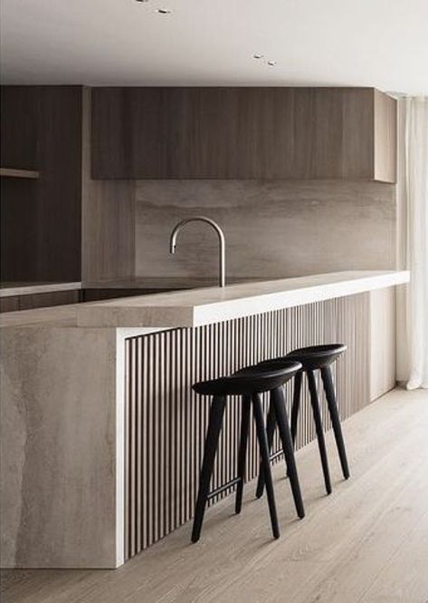 Island Counter, Minimalist Kitchen Design, Japandi Interior, 아파트 인테리어, House Design Kitchen, Kitchen Room Design, Kitchen Inspiration Design, Perfect Harmony, Minimalist Kitchen