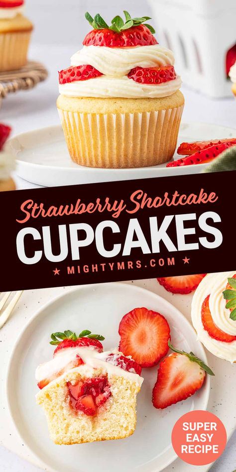 Strawberry Buttermilk Cupcakes Oreo Trifle, Strawberry Shortcake Cupcakes, Shortcake Cupcakes, Strawberry Shortcake Cupcake, Strawberry Shortcake Recipe, Cake Strawberry, Strawberry Shortcake Recipes, Shortcake Recipe, Baking Desserts