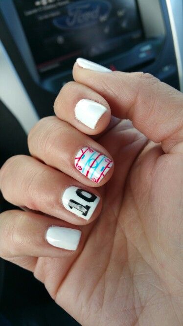 Ice Hockey Nails, Hockey Mom Nails, Hockey Nails Designs, Hockey Nail Art, Hockey Nails, Trip Nails, Hockey Hair, Hockey Crafts, Short Nails Design