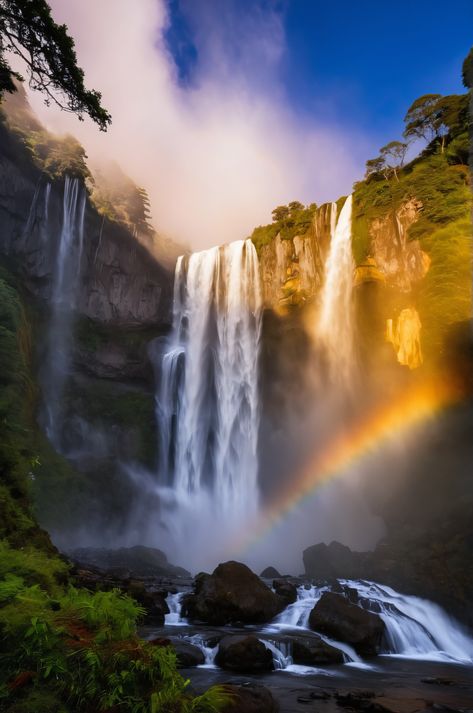 Experience the magic of Iguazu Falls at dawn. Hundreds of cascades create a symphony of water and light, with rainbows dancing in the mist. Explore the canyons, plateaus, and nearby hot springs. #IguazuFalls #Sunrise #Nature Brazil Waterfalls, Sunrise Nature, Iguazu Falls, On The Border, The Rising Sun, Rising Sun, Immersive Experience, Nature Travel, Hot Springs