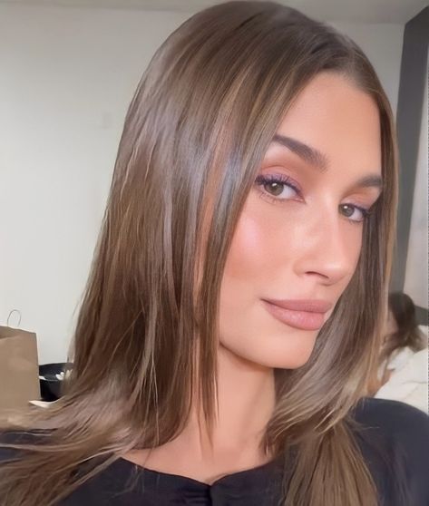 Hailey Bieber Mushroom Hair, Hailey Bieber Hair Straight, Hailey Brown Hair, Bronde Haircolor Hailey Beiber, Hailey Bieber Brunette 2022, Hailey Bieber Long Brown Hair, Hailey Beiber Waves, Hailey Bieber Honey Blonde Hair, Brunette Hailey Bieber