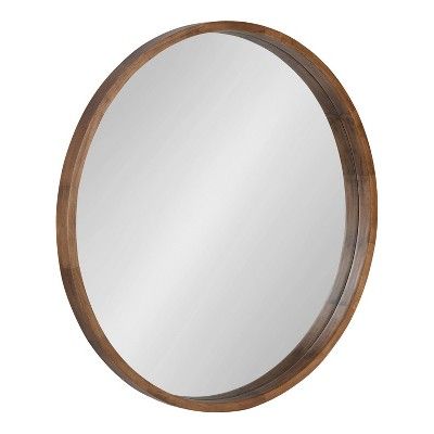 Round Wood Mirror, Rustic Modern Farmhouse, Creative Wall Decor, Floor Bathroom, Framed Wall Mirror, Hanger Design, Modern Farmhouse Design, Unique Mirrors, Wood Framed Mirror