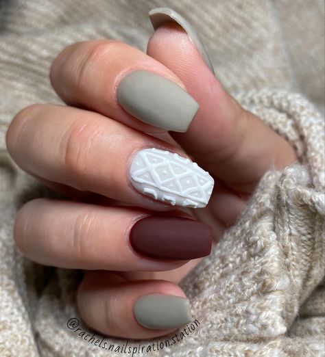 Easy Fall Nail Designs, Angel Tarot, Plaid Nails, Sweater Nails, Classy Acrylic Nails, Glamorous Nails, Christmas Nails Acrylic, Snacks Recipes, Hot Nails