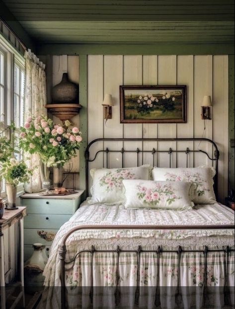 Cottage Core Bedroom Ideas, Cottagecore Bedroom Ideas, Cottage Core Bedroom, House Moodboard, Country Bedrooms, Nice Bedroom, Cottagecore Bedroom, Cottagecore Home, Fantasy Rooms