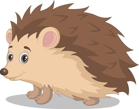 Hedgehog Cartoon, Hedgehog Clipart, Fox Squirrel, Baby Hedgehog, 2d Character, Kids Frames, Vector Art, White Background, Kindergarten