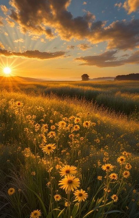 Golden Hour Landscape, Meadow Background, Sunset Meadow, Farm Sunset, Meadow Of Flowers, Landscape Meadow, Golden Meadow, Spring Sunset, Summer Meadow