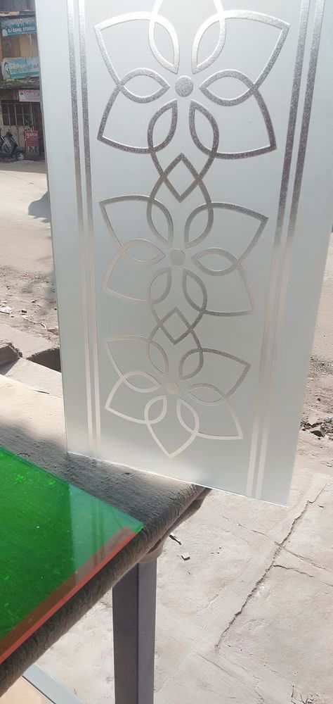 Frosted Glass Design Pattern, Frosted Glass Design Pattern Home, Glass Etching Designs, Frosted Glass Design, Ganesha Tattoo, Steel Gate Design, Frosted Glass Door, Glass Barn Doors, Door Glass Design