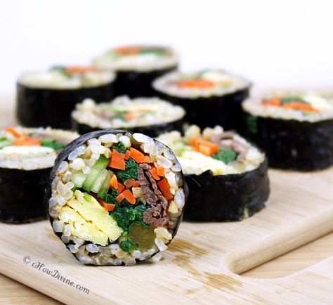 Bulgogi (beef) Gimbap Dairy Free Ideas, Recipe Rice, Grain Recipes, Korean Side Dishes, K Food, Korean Dishes, Bulgogi, Rice Grain, Korean Casual